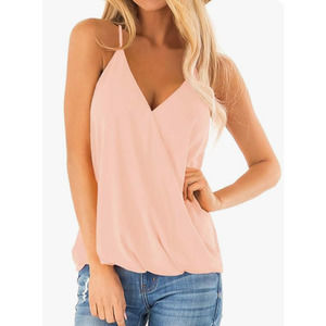 *NWT* Womens Deep V Neck Wrap Spaghetti Strap Tank Top
